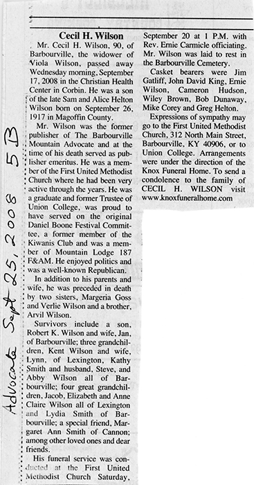 cecil wilson obituary advocate sept 25 2008 web